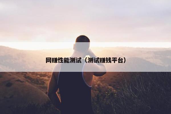 网赚性能测试（测试赚钱平台）