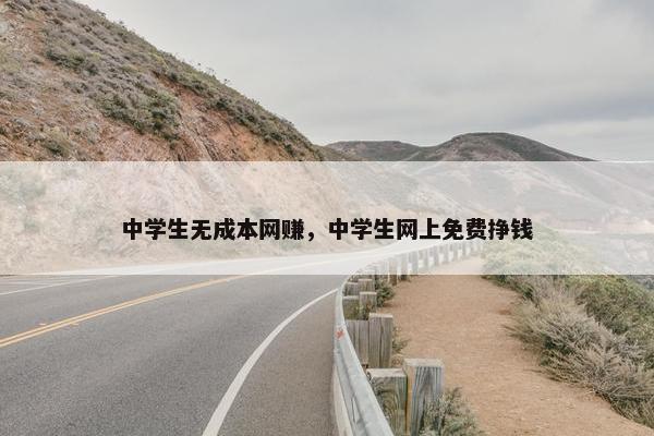 中学生无成本网赚，中学生网上免费挣钱