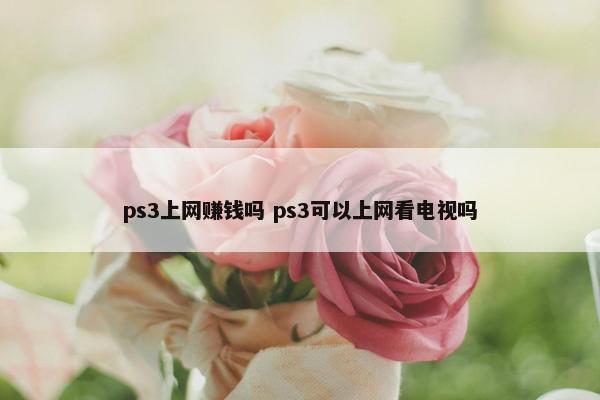 ps3上网赚钱吗 ps3可以上网看电视吗