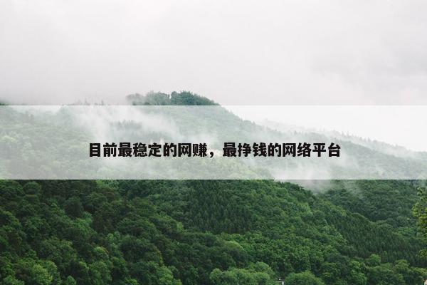 目前最稳定的网赚，最挣钱的网络平台