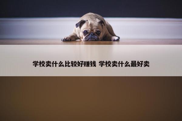 学校卖什么比较好赚钱 学校卖什么最好卖