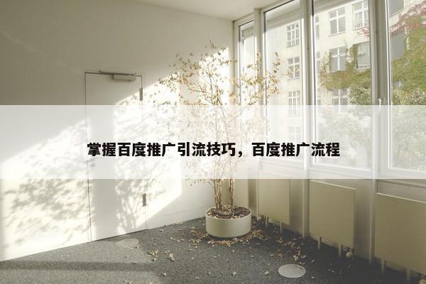 掌握百度推广引流技巧，百度推广流程