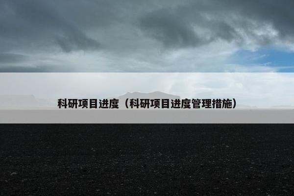 科研项目进度（科研项目进度管理措施）